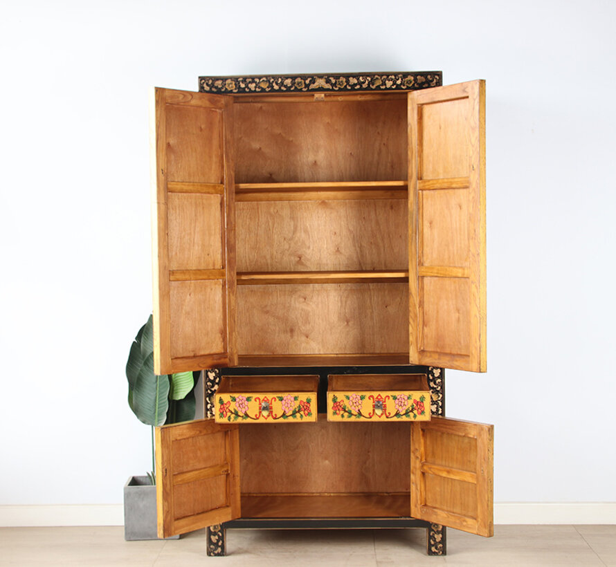 Wedding cabinet hand painted  Phönix luckyblack gold