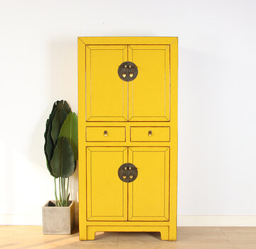 Yajutang Chinese dresser wedding cabinet yellow