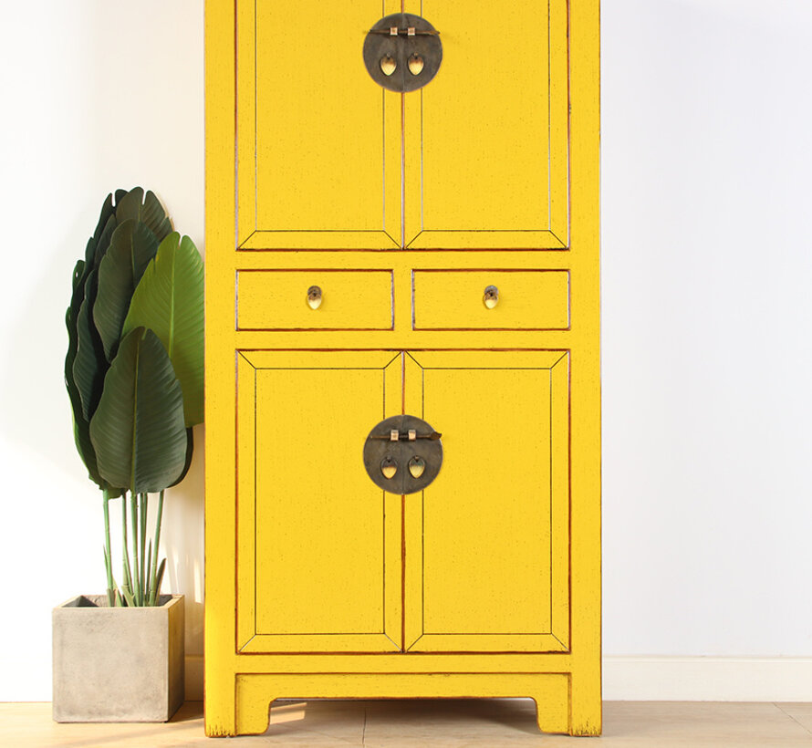 Chinese dresser wedding cabinet  solid wood yellow