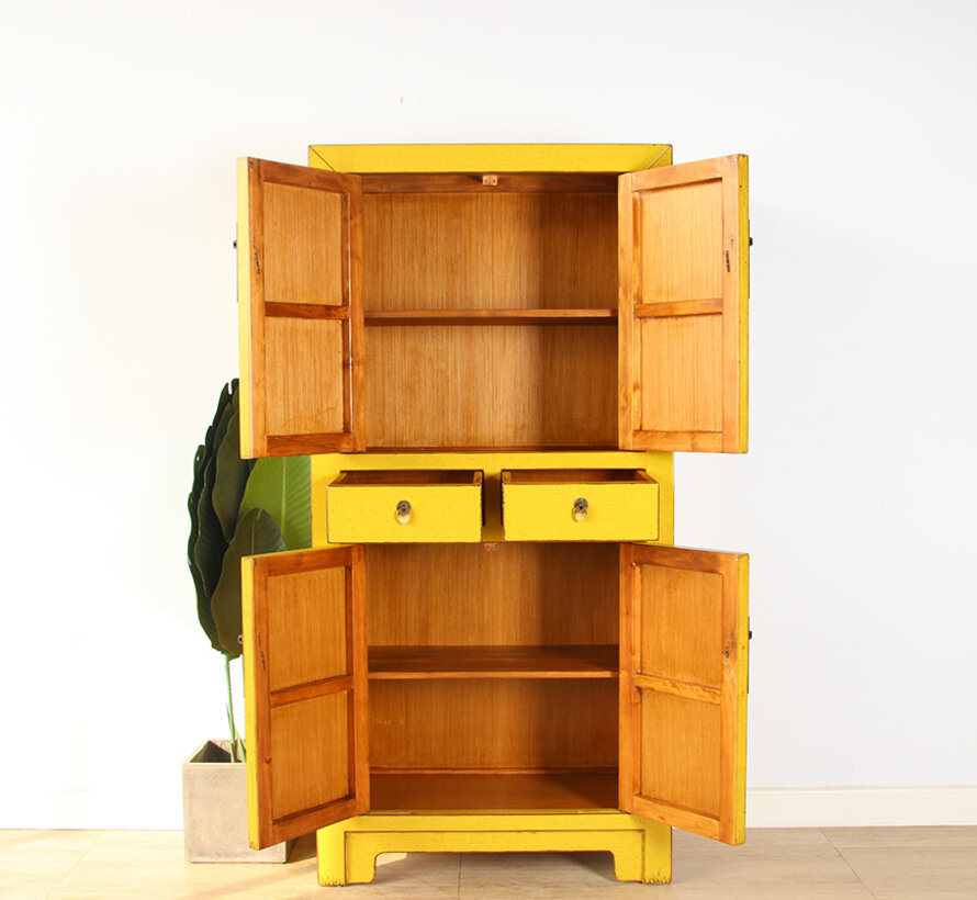 Chinese dresser wedding cabinet  solid wood yellow