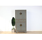 Chinesische Kommode Hochzeitschrank  Massivholz  grau RAL7005
