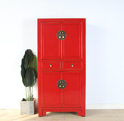 Yajutang Chinese Wedding Cabinet Red with 2 Drawers