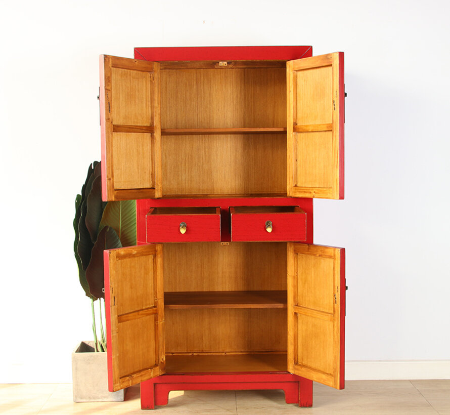 Chinese dresser wedding cabinet red solid wood