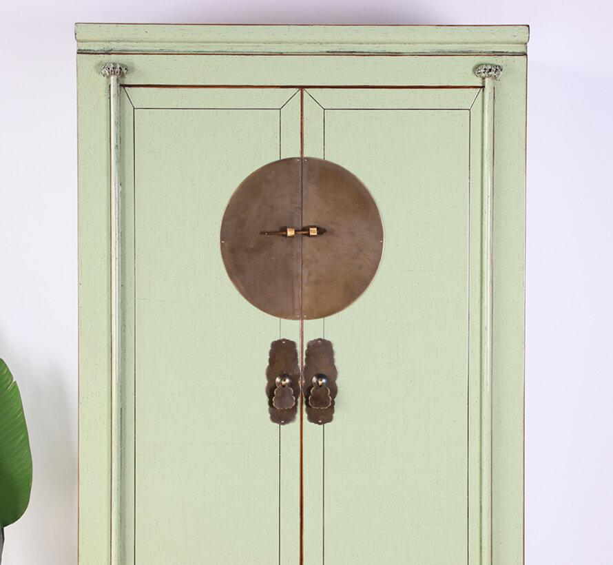 Chinesische Hochzeitschrank Massivholz 2 Türen Schrank mint