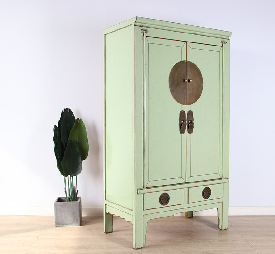 Chinese wedding cabinet solid wood 2 doors wardrobe mint