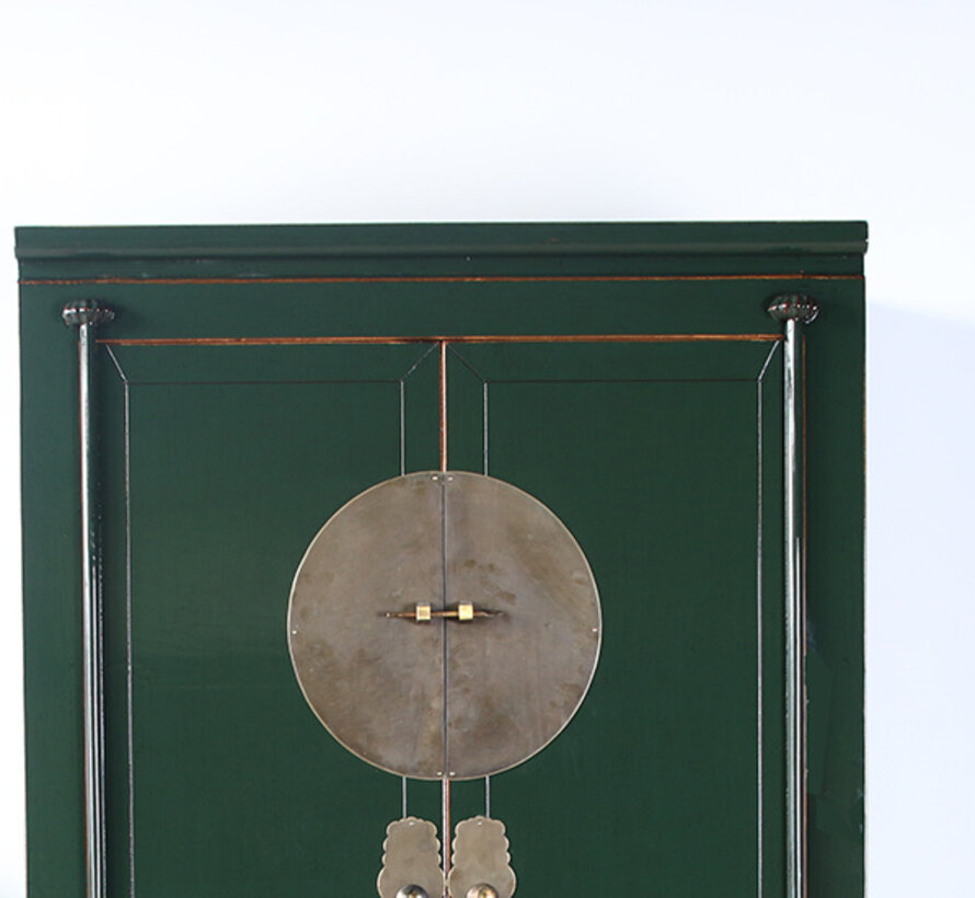 Chinesischer Hochzeitsschrank tannengrün RAL6009 Massivholz | Yajutang