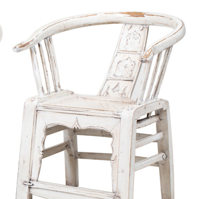 Antique Chinese armchair, carved backrest