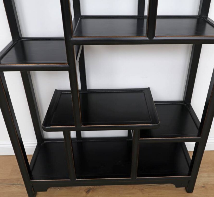 Regal chinesische Kommode Schrank Massivholz schwarz