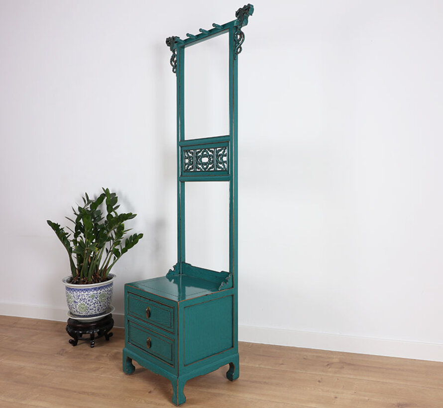 Clothes rack shelf from China 2 drawers turquoise