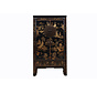 Chinese Wedding Cabinet Black Hand-Painted Landscape | Yajutang