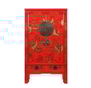 Yajutang Wedding Cabinet Red Hand-Painted Landscape