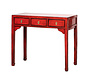 antique desk table  console side table with three drawers red