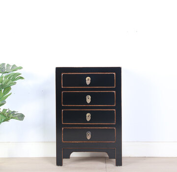Yajutang Chinese bedside table glossy black