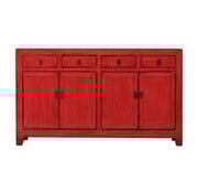 Yajutang Antikes chinesisches Sideboard aus Massivholz – rot