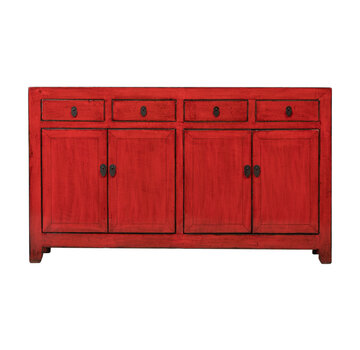 Yajutang Antikes chinesisches Sideboard aus Massivholz – rot
