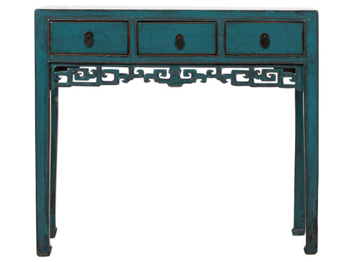 Yajutang Antique Chinese console table – solid wood – turquoise