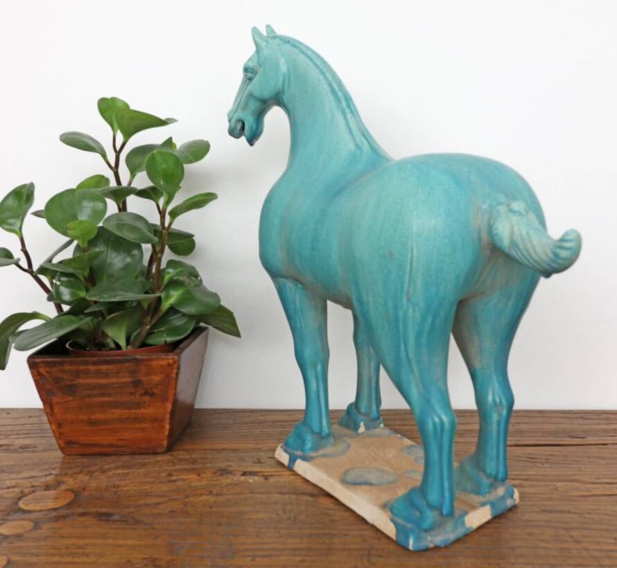 Tang horse terracotta feng shui symbol endurance victory turquoise