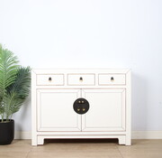 Yajutang Chinese Cream White Solid Wood Sideboard