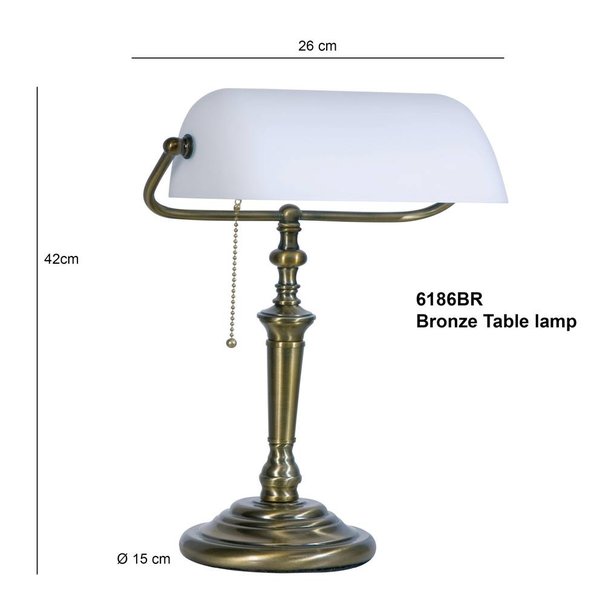 Steinhauer Klassieke Bankierslamp Ancilla brons wit