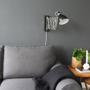 Steinhauer Moderne wandlamp Spring uittrekbaar zwart