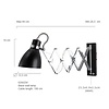 Steinhauer Moderne wandlamp Spring uittrekbaar zwart