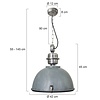 Steinhauer Industriële hanglamp Bikkel 42 cm grijs