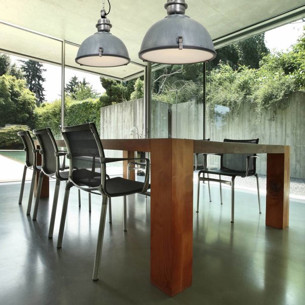 Steinhauer Industriële hanglamp Bikkel 42 cm grijs