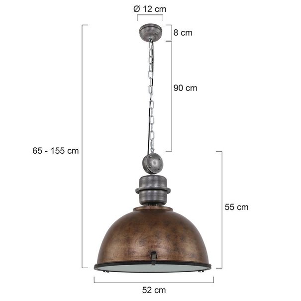 Steinhauer Industriële hanglamp Bikkel XXL bruin
