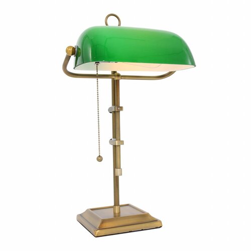 Klassieke Bankierslamp Ancilla brons groen