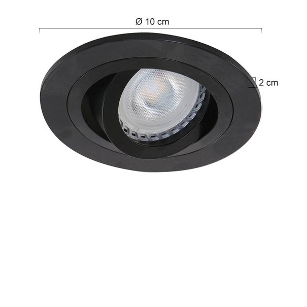 Steinhauer Moderne Inbouwspot Round rond zwart