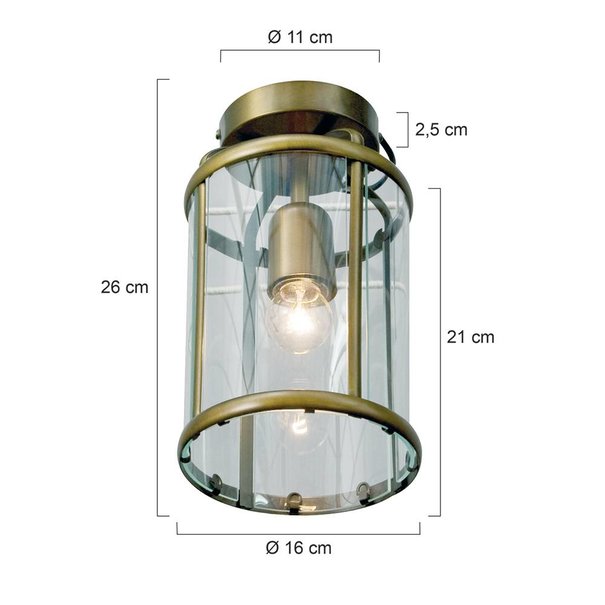 Steinhauer Klassieke plafondlamp Pimpernel glas brons