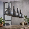 BelaLuz Industriële hanglamp Chingo 4-lichts zwart bruin