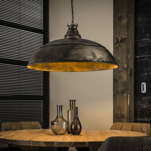 Industriële hanglamp Bromo oud zilver Ø80 cm