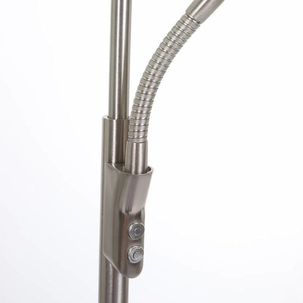 Steinhauer Moderne vloerlamp Zenith Plus leeslamp staal
