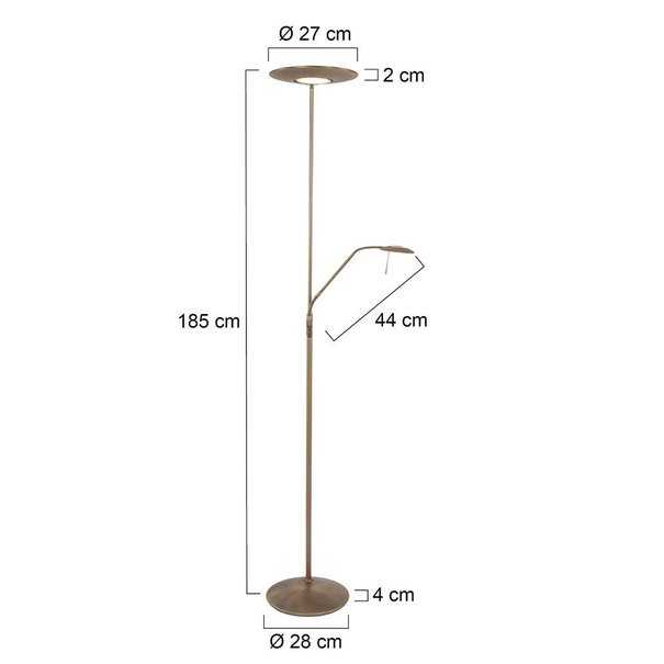 Steinhauer Klassieke vloerlamp Zenith Plus leeslamp brons