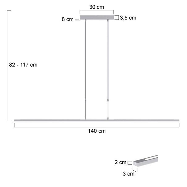 Steinhauer Moderne - Hanglamp - Staal - 150 cm - Zelena