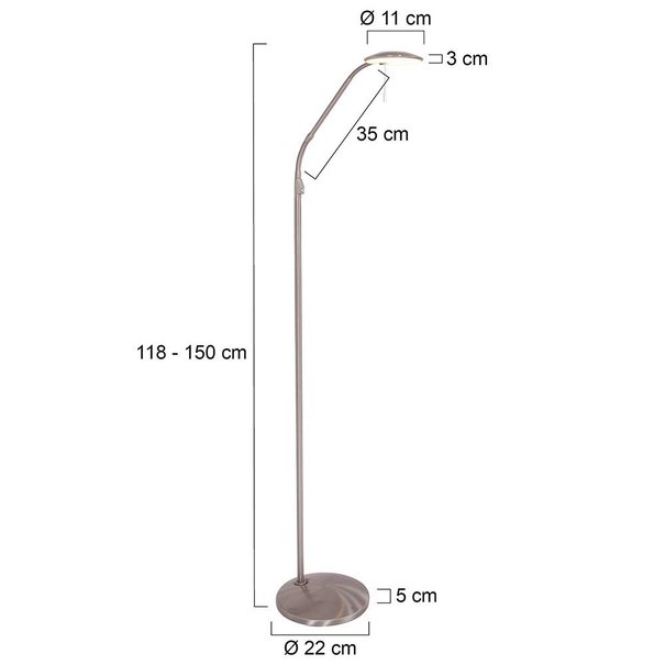 Steinhauer Moderne vloerlamp Zenith LED staal