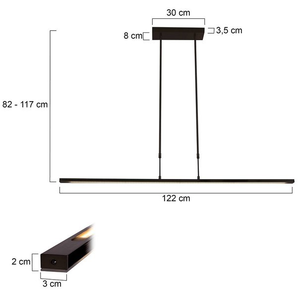 Steinhauer Moderne - Hanglamp - Zwart - 122 cm - Zelena