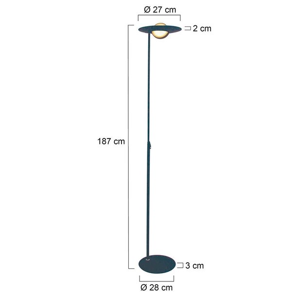 Steinhauer Moderne vloerlamp Zenith Uplighter zwart