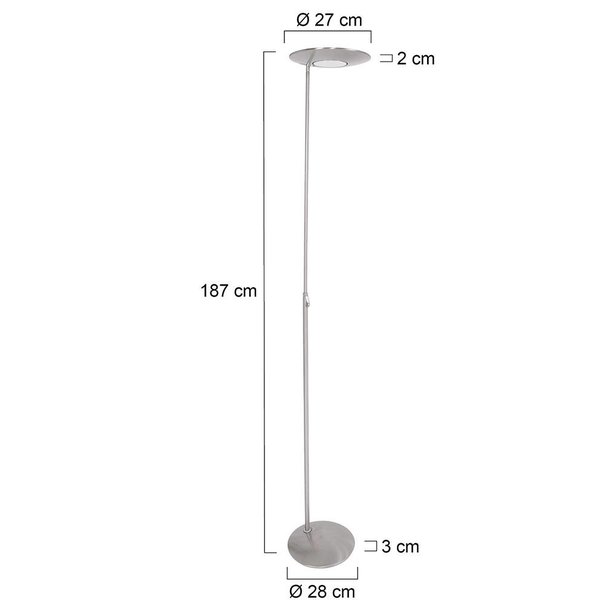 Steinhauer Moderne - Vloerlamp - Staal - Uplighter - Zenith