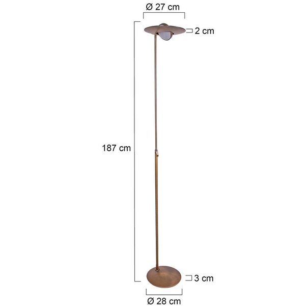 Steinhauer Moderne vloerlamp Zenith Uplighter brons