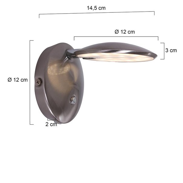 Steinhauer Moderne wandlamp Zenith LED staal