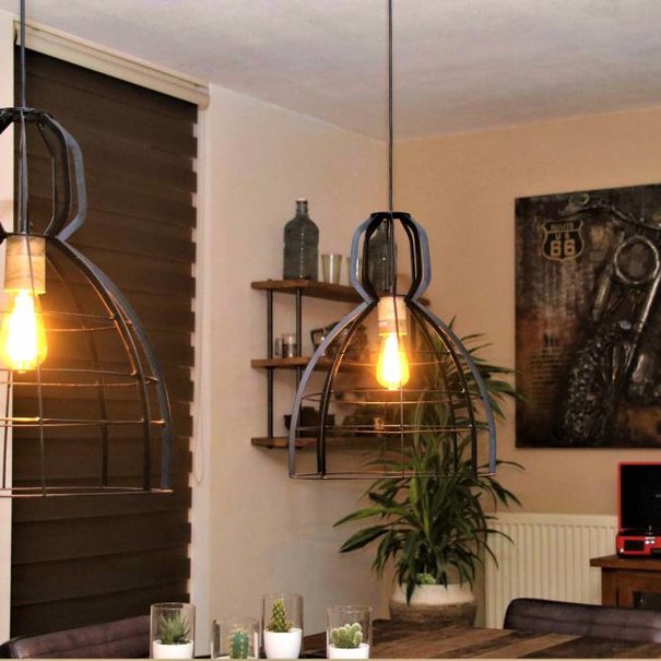 BelaLuz Landelijke hanglamp Ibiza zwart