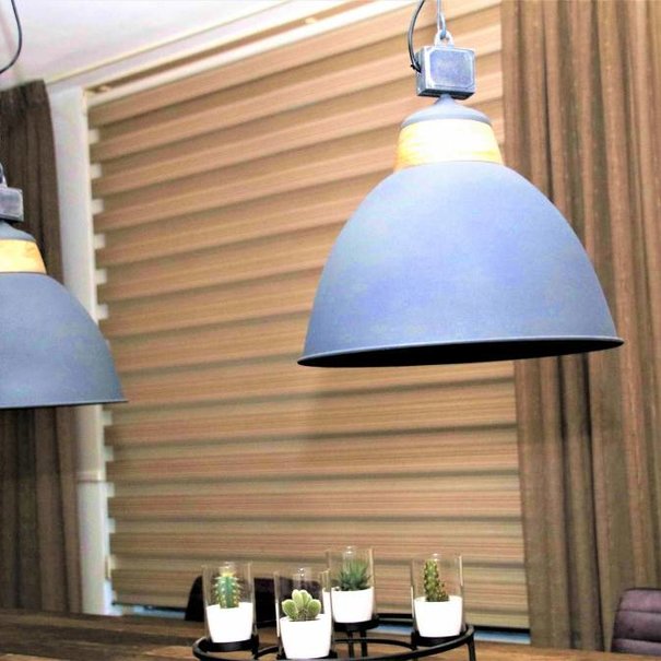 BelaLuz Landelijke hanglamp Rome Betonlook Hout