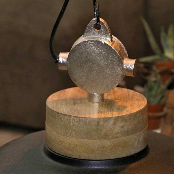 BelaLuz Industriële hanglamp Mumbai Hout zwart