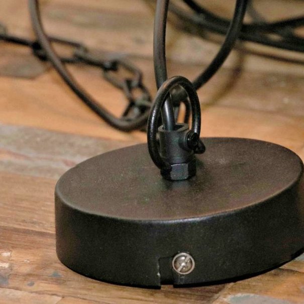 BelaLuz Industriële hanglamp Mumbai Hout zwart