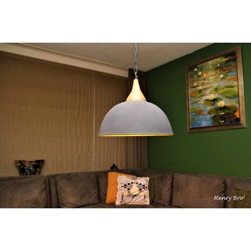 Landelijke hanglamp Athene Betonlook Hout