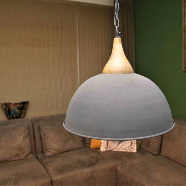BelaLuz Landelijke hanglamp Athene Betonlook Hout