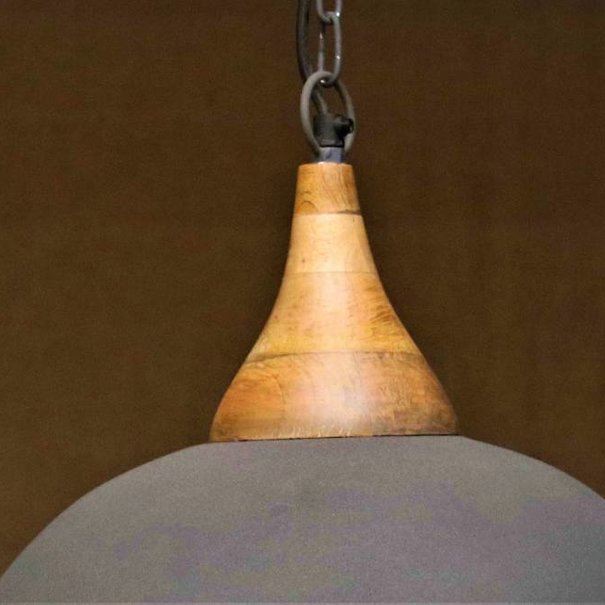 BelaLuz Landelijke hanglamp Athene Betonlook Hout