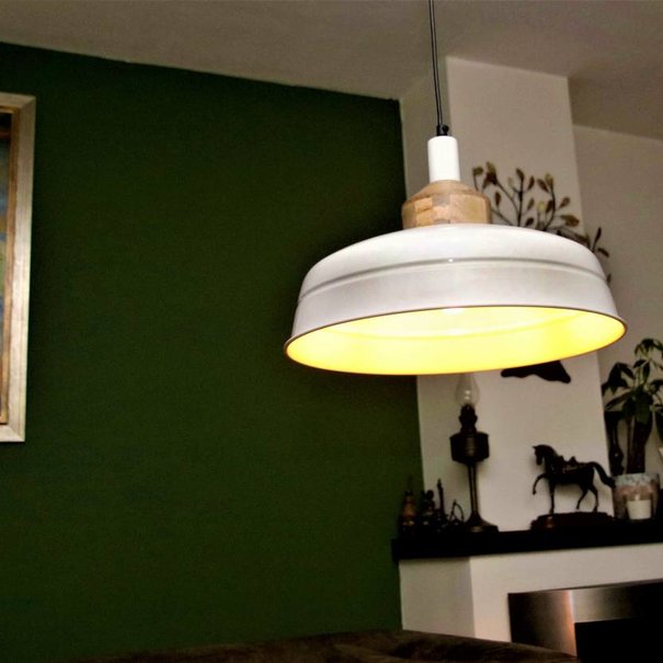 BelaLuz Landelijke hanglamp Helsinki Hout wit